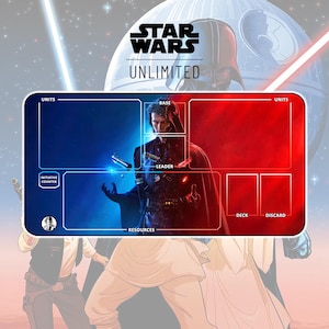 プレイマット アナキン・スカイウォーカー x ダース・ベイダー TCG スター・ウォーズ: アンリミテッド / 24"x14" インチ (600x350x2mm)