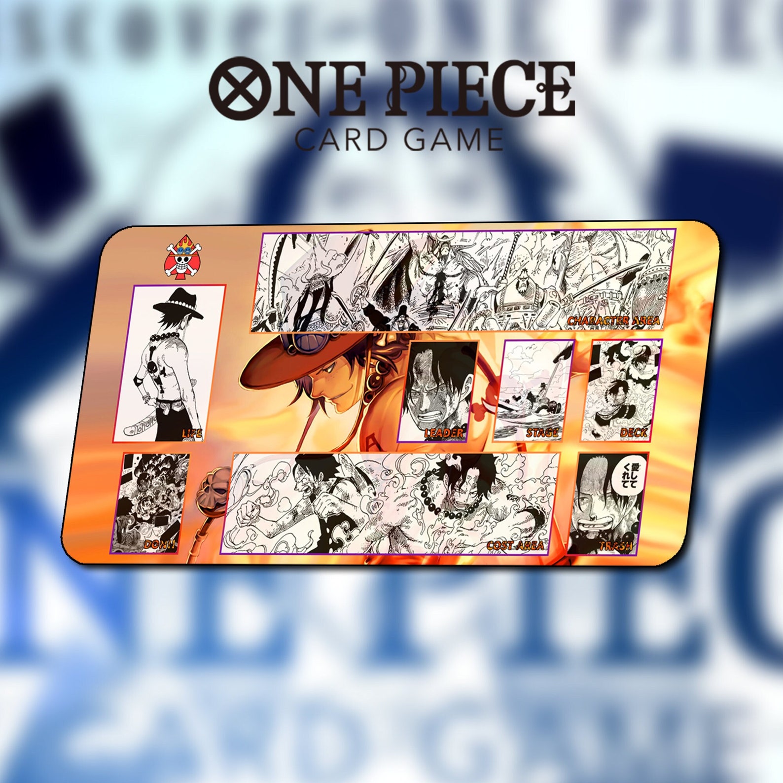 Playmat Portgas D. Ace TCG One Piece Card Game / Card Mat Etsy