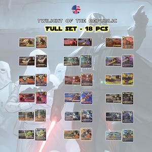 フルセット 共和国の黄昏 - スターウォーズ アンリミテッド SWU TWI プロキシ フォイル TCG / 18 個 英語版