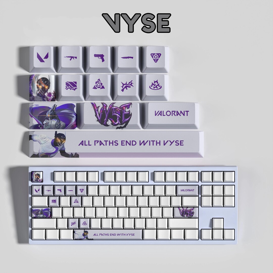 Valorant Vyse Keycaps / Variations: 14 Keys, 29 Keys, Full Set ...