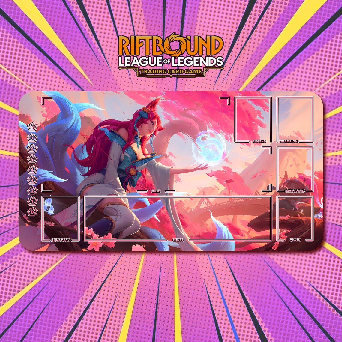 Ahri Spirit Blossom - Riftbound LOL TCG Playmat V4 / 24
