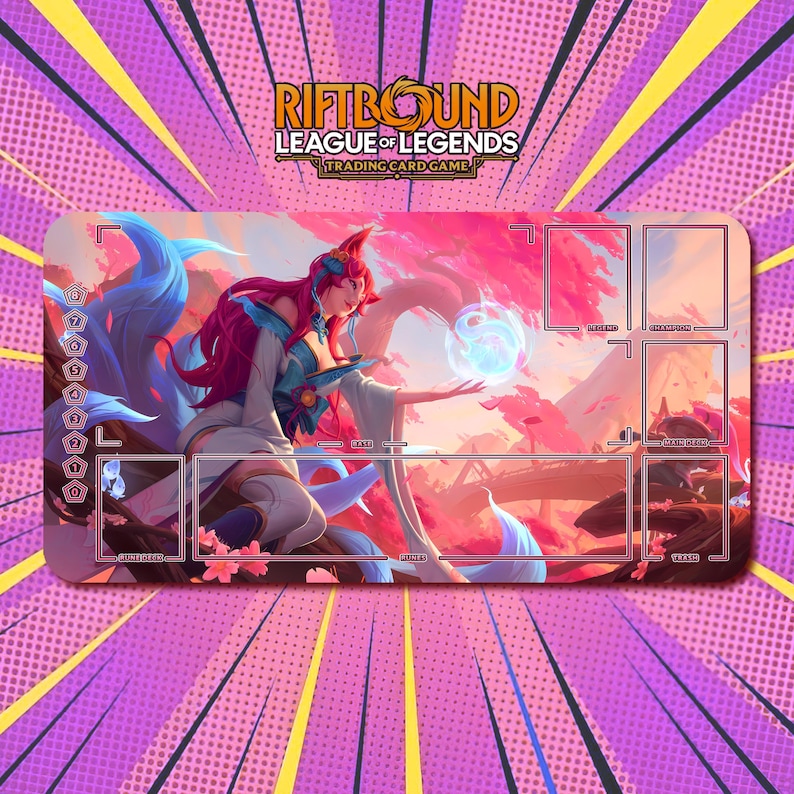 Ahri Spirit Blossom - Riftbound LOL TCG Playmat V4 / 24