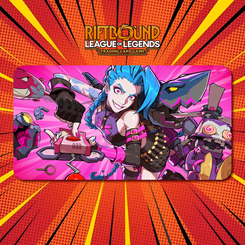 Pink Sprite Riftbound Jinx 2x - Riftbound LOL TCG Playmat / 24