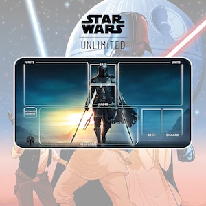 Tapete de Juego Din Djarin "The Mandalorian" TCG Star Wars: Ilimitado / 24"x14" pulgadas (600x350x2mm)