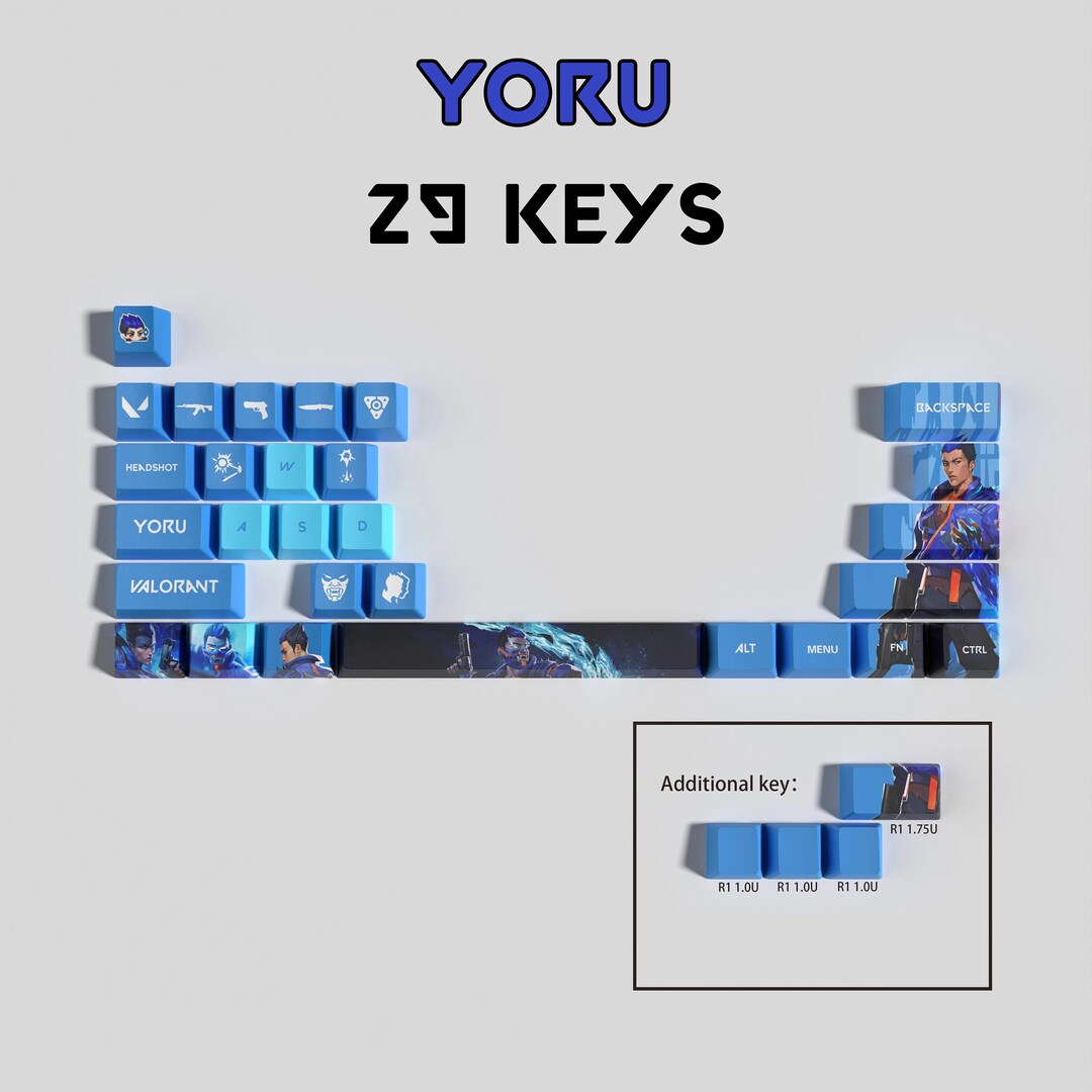 Valorant Yoru Keycaps / Variations: 14 Keys, 29 Keys, Full Set ...