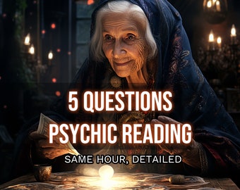 5 Questions Psychic Reading, Same Hour Tarot Reading, Tarot Cards Medium Reading, Clairvoyant Divination Reading, Love Reading