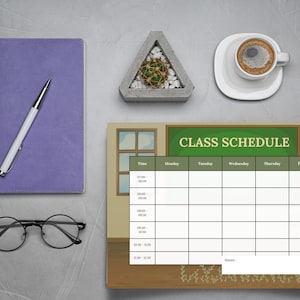 Organisator lesrooster voor kinderen, studieplanner, schoolplanner, leerlingplanner, hulpmiddel voor leren op afstand
