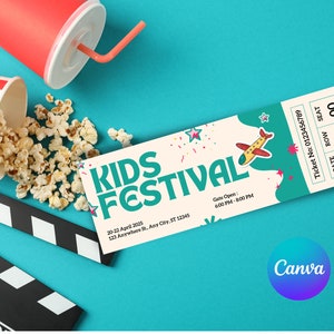 Bearbeitbare Fun Kids Festival Tickets, physisches Ticket Benutzerdefinierte personalisierte laminierte Konzertevent-Karte Souvenir materieller Gegenstand für Andenken