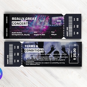 Personalisierte Acryl Event Ticket | Event-Eintritt | Überraschungsgutschein | Konzert | Komiker | Live Show | Eintrittskarte | Erinnerungsstücke | Andenken