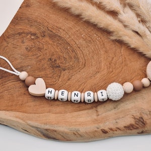 Schnullerkette Herz personalisiert