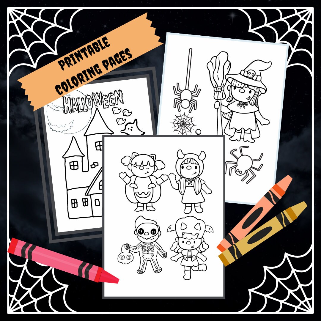 Halloween Coloring Pages - Etsy