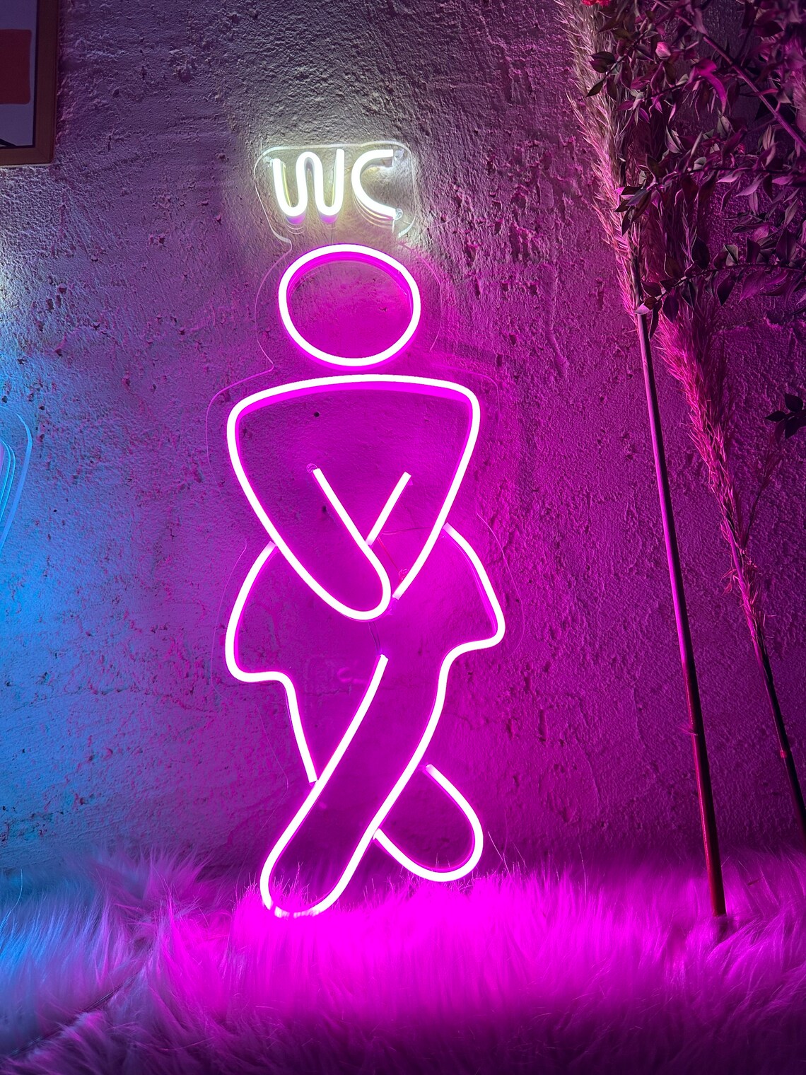 Wc Neon WC Restroom Neon Sign, Neon Sign for Coffee & Restaurant Bathroom ...
