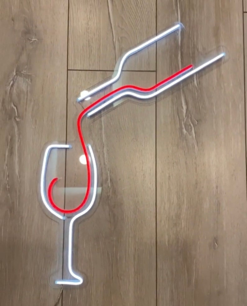 Wine Bottle Neon Sign, Neon Acrylic Wine for Bar, Wine Wall Hanging