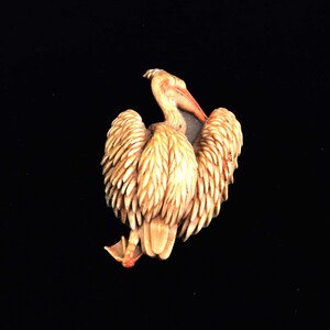 Vintage Celluloid Pelican Brooch