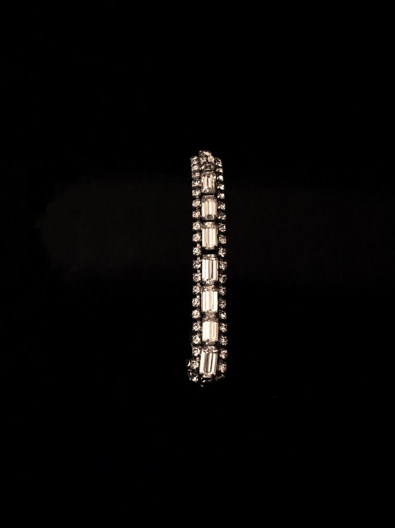 Circa 1940's Rhinestone Bracelet Art Deco Design