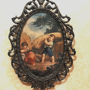 Italiaanse fotolijst 20e eeuw met print van oogstende kinderen