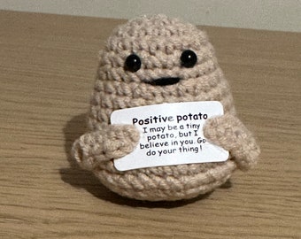 Patata Positiva - Mascota de Bolsillo // Amigurumi/Patata de Ganchillo - Lindo Peluche/Amigo // Juguete Anti-Ansiedad