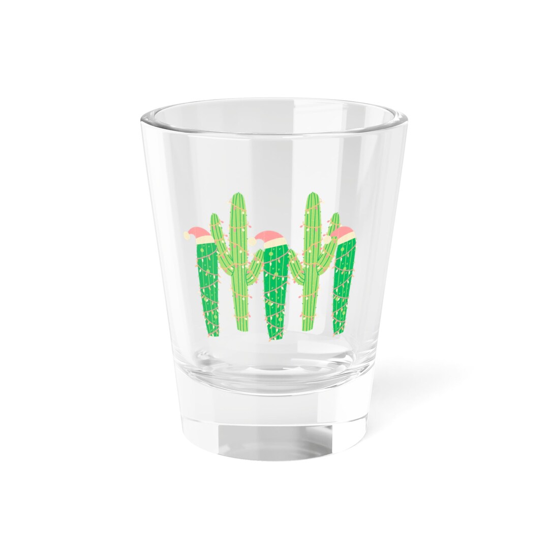 Adorable Cactus Shot Glass With Christmas Lights and Santa Etsy