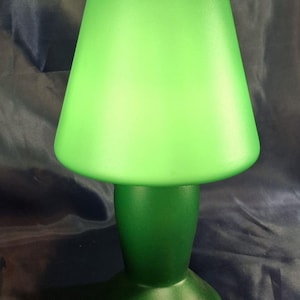Vintage mushroom lamp 1970s hand made green glass lamp retro Czechoslovakia