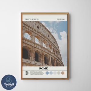 Roma Italia Coliseo Pintura al óleo digital / Roma Italia Arte de la pared / Roma Italia Cartel / Roma Decoración de la pared Dibujo / Roma Italia