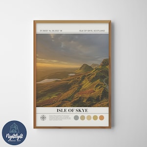 Escocia Tierras Altas Isla de Skye Pintura al óleo digital / Escocia Arte de la pared / Cartel de Escocia / Dibujo de decoración de la pared de Escocia / Escocia