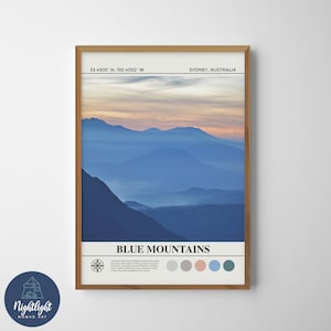 Australia Montañas Azules Outback Pintura al óleo digital / Arte de la pared de Australia / Cartel de Australia / Dibujo de decoración de la pared de Australia / Australia