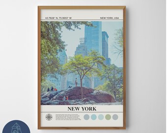 New York City Essex House Central Park Digital Oil Painting | New York Wall Art | New York Poster | New York Wall Decor Drawing | NYC