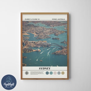 Australie Sydney Harbour Opera House Peinture à l'huile numérique | Art mural Australie | Affiche de l'Australie | Dessin de décoration murale Australie | Australie