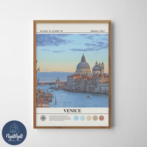 Venecia Italia Canal veneciano Pintura al óleo digital / Venecia Italia Arte de la pared / Cartel de Venecia Italia / Dibujo de decoración de la pared de Venecia / Venecia Italia