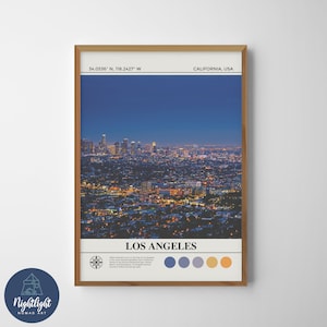 Pintura al óleo digital del muelle de Los Ángeles de California / Arte de la pared de California / Cartel de California / Dibujo de decoración de la pared de California / California EE.UU.