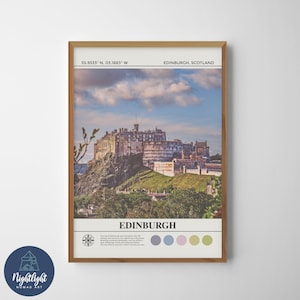 Escocia Castillo de Edimburgo Pintura al óleo digital / Arte de la pared de Escocia / Cartel de Escocia / Dibujo de decoración de la pared de Escocia / Escocia
