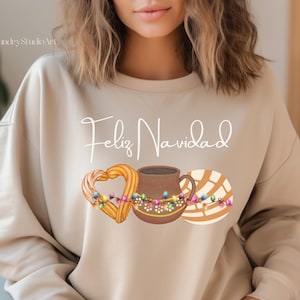 cafecito y chisme png feliz navidad png tis the season png Latina Natale PNG Camicia Pan dulce Christmas Png tamales messicano SVG concha SVG