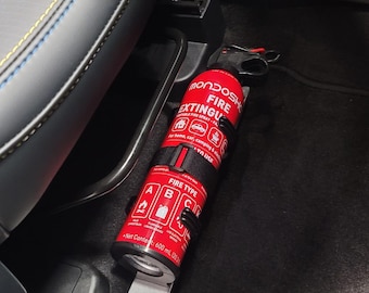 Universal under seat fire extinguisher mount. 14" to 18" adjustable mount.