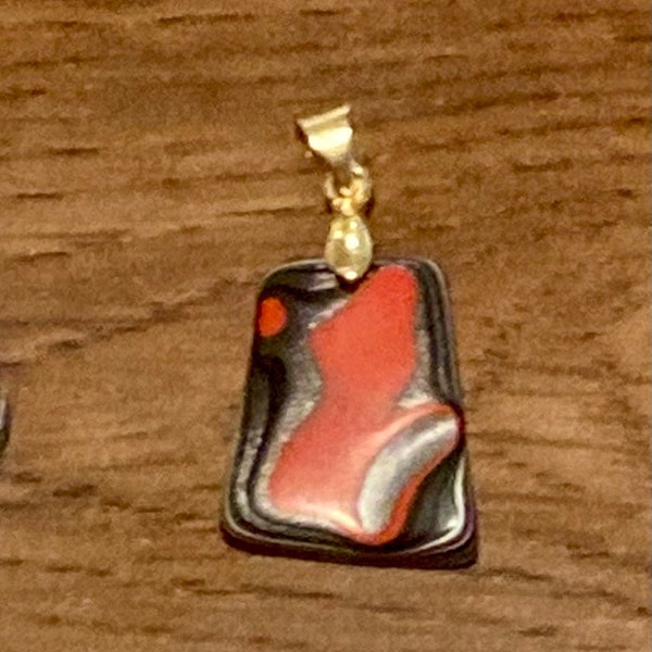 Fordite Pendant w/ Gold Plated Stainless Steel Chain