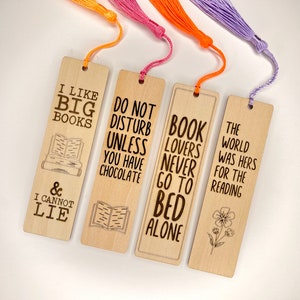 Handmade Custom Engraving Wooden Bookmark, Gift for Book Lover, Eco-Friendly Bookmark with Tassel, Unique Reading Accessory