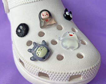 Shoe Charms Set | Cozy Anime Characters | Japanese Kawaii Spirit | Cat No Face Soot Sprites Toto Wara