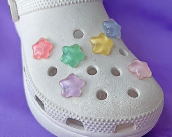 Pastelkleurige Jelly Star-schoenbedels: kawaii glitterkousen