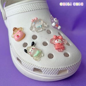 Shoe Charms Set | Cozy Kawaii Friends | l Cute Cartoon Character Family | Gifts | Pastel Clear Jelly Transparent
