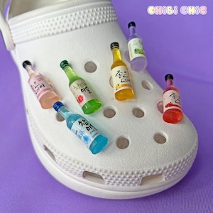 Shoe Charms Set | Colored Flavored Soju | Kawaii Korean Korea Kpop Alcohol Liquor Drink Gifts | Jelly Pastel For Keychain & Phone Case