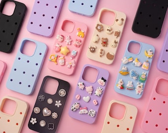 Shoe Charms Phone Case + Anti-Scratch Screen Protector - Kawaii Stylish Design - Customizable Personalized Smartphone Cover