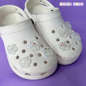 Shoe Charms Set | Wara Wara | Kawaii Anime Ghost | Clear Jelly Funny