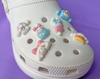Shoe Charms Set | Coquette Cinnamon | Kawaii Cartoon San Friends Puppy Bunny Bow Cute