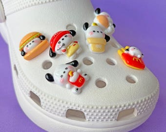 Kawaii Puppy Shoe Charms: Fast Food Cartoon Dog Set