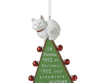 Oh Christmas Tree Cat Ornament, Personalized Cat Christmas Tree Ornament, Christmas tree cat ornament, Cat tree topper, cat christmas bauble