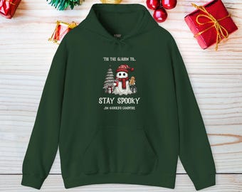 Tis the Season to Stay Spooky® Ghost Hoodie, Ghost Stay Spooky® Hoodie, Jim Harold, Christmas Hoodie, Ghost Gingerbread