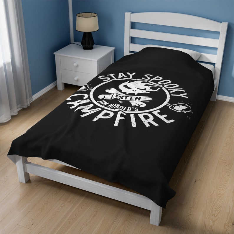 Stay Spooky™ Blanket. Paranormal Blanket, Campfire Blanket, Halloween Blanket, Spooky Decor, Fleece Blanket, Living Room Decor, Soft Blankie image 6