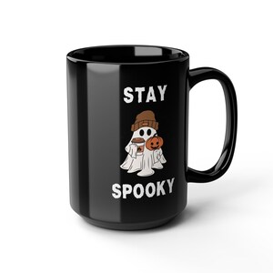Stay Spooky™ Mug, Cute Ghost Coffee Mug, Ghost Holding Coffee Mug, Fall Mug, Halloween Mug, Jim Harold's Campfire imagem 3