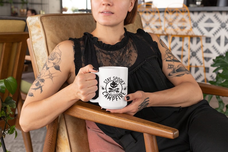 Stay Spooky™™ Mug, Paranormal Mug, Campfire Coffee Mug, Spooky Mug, Halloween Mug, Halloween Coffee Mug, Spooky Coffee Mug, Jim Harold Mug image 1