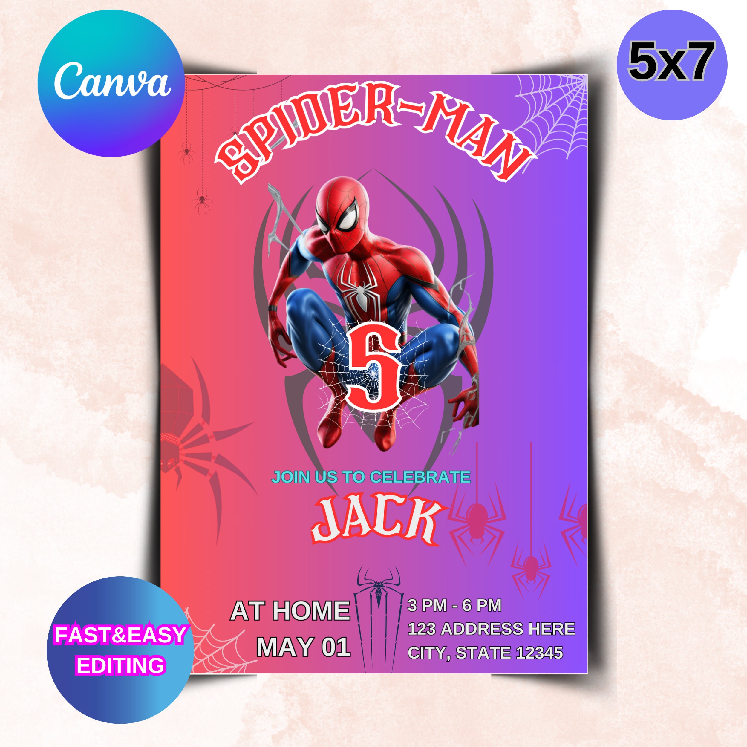 Spiderman Invitation Template Spiderman Instant Download Etsy Spiderman Invitation Template Spiderman Instant Download Etsy