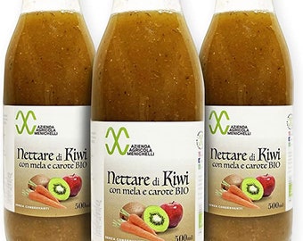 3 Nettari Kiwi Mela Carota BIOLOGICI (500ml l'uno)